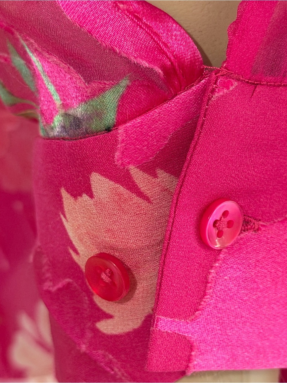 Elie Tahari Hot Pink Floral Blouse - Picture 6 of 10